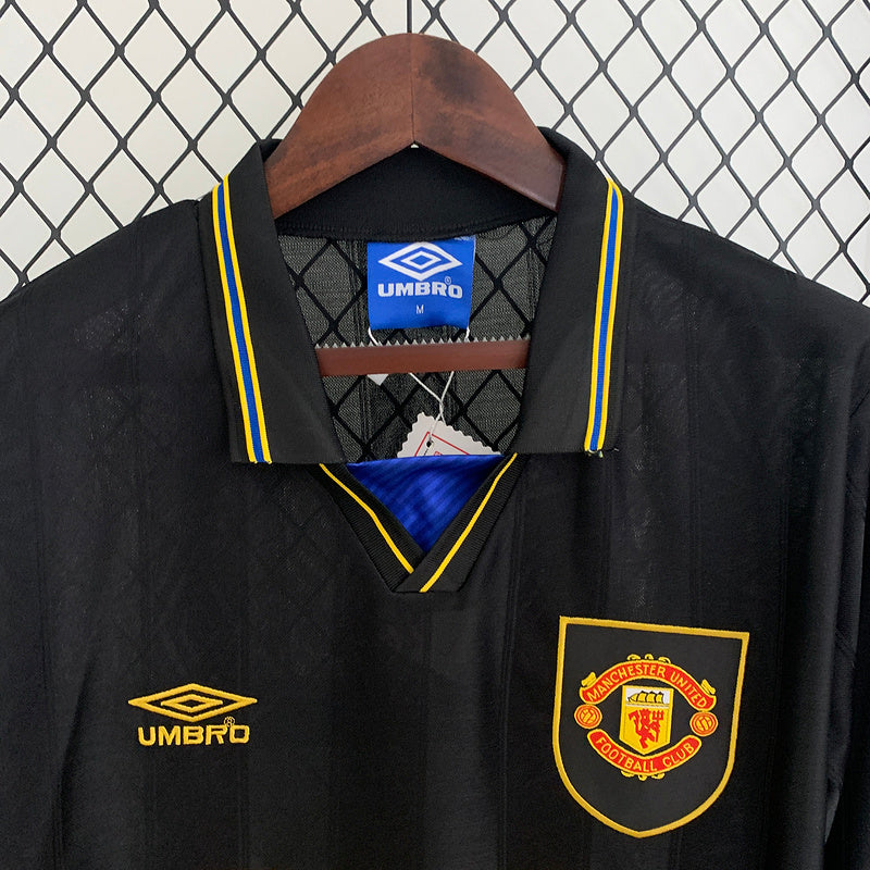 Retro 93-95 Manchester United visitante manga longa