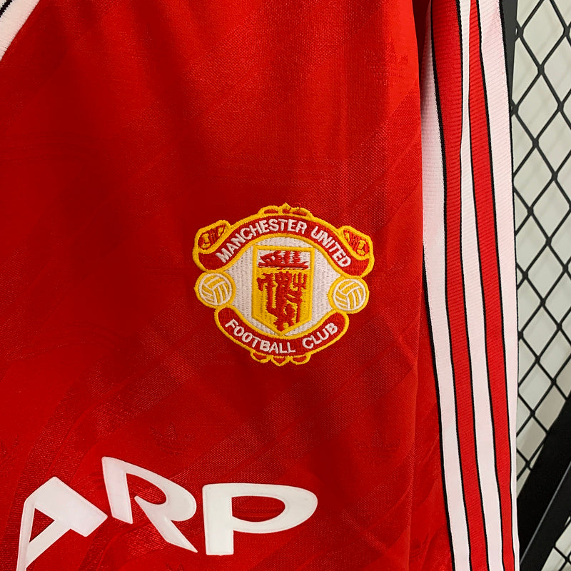 Retro 86-88 Manchester United mandante manga longa