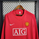Retro 07-08 Manchester United Home manga longa