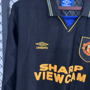 Retro 93-95 Manchester United visitante manga longa