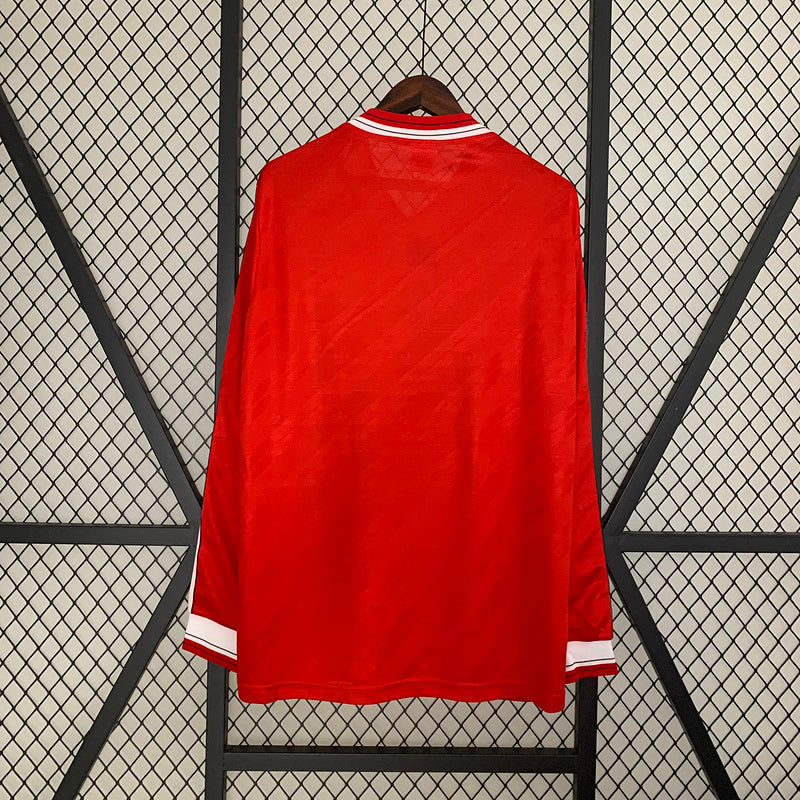 Retro 86-88 Manchester United mandante manga longa