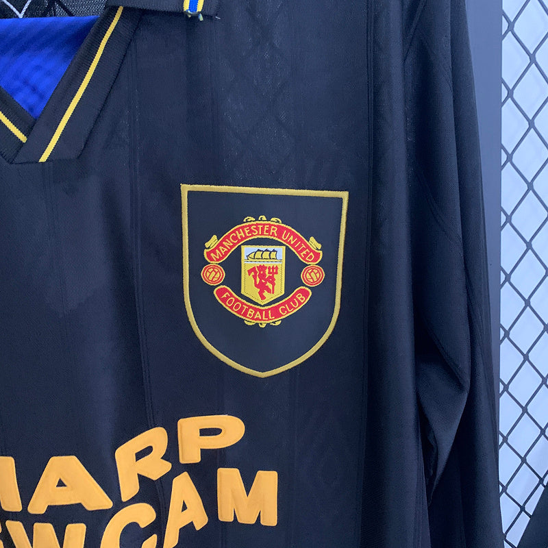 Retro 93-95 Manchester United visitante manga longa