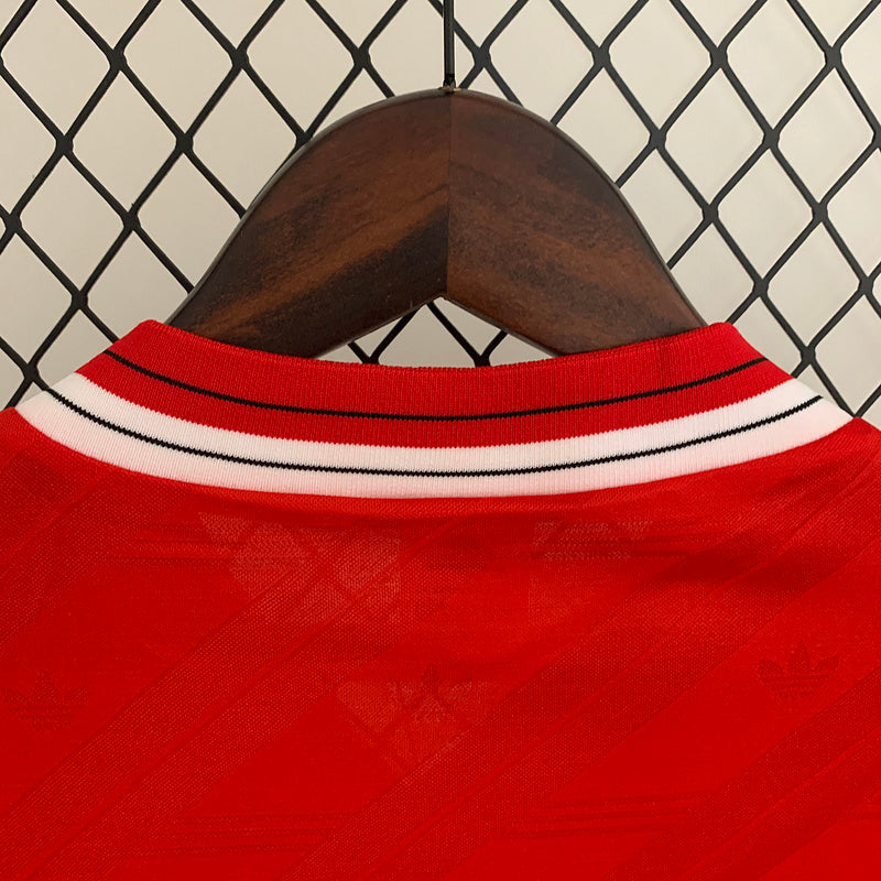 Retro 86-88 Manchester United mandante manga longa